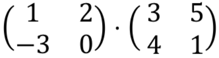 ejemplo de como multiplicar dos matrices de dimension 2x2 , operaciones con matrices