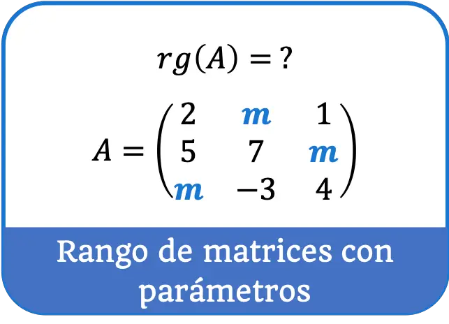rango de matrices con parametros