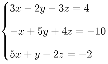 ejemplo de como resolver un sistema de ecuaciones con la regla de cramer