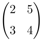 ejemplo de matriz cuadrada de orden 2