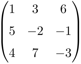 ejemplo de matriz cuadrada de orden 3