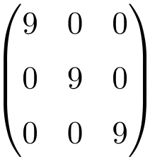 ejemplo de matriz escalar de dimensión 3x3