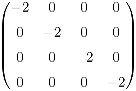 ejemplo de matriz escalar de dimensión 4x4
