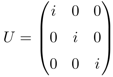 ejemplo de matriz unitaria de dimensión 3x3