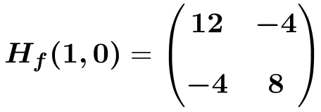ejemplos de matriz hessiana o hessiano