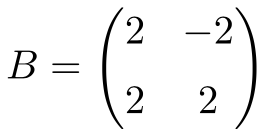 ejemplo de matriz normal con numeros reales de dimension 2x2