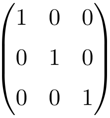 matriz identidad o unica de dimension 3x3