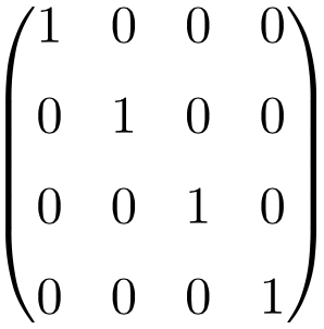 matriz identidad o unica de dimension 4x4