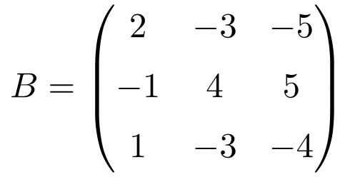 ejemplo de matriz idempotente de dimension 3x3