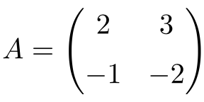 ejemplo de matriz involutiva de dimension 2x2