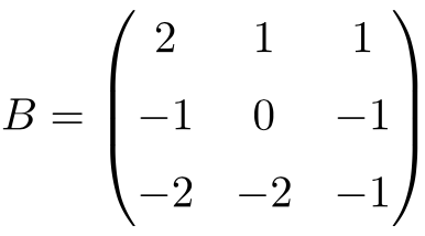 ejemplo de matriz involutiva de dimension 3x3