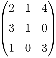 ejemplo de matriz regular o invertible de dimension 3x3
