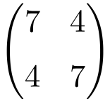 ejemplo de matriz simetrica de dimension 2x2